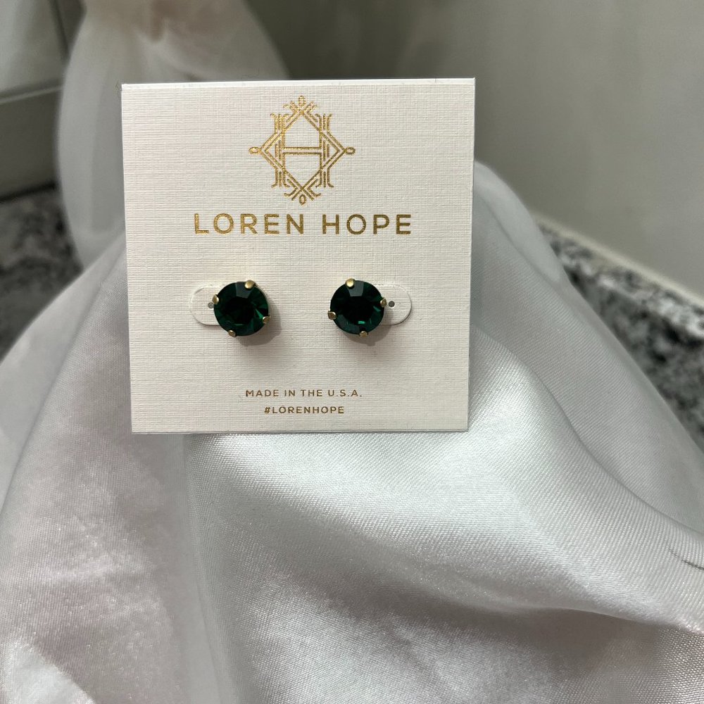 Loren Hope Emerald Green Kaylee Stud Earrings